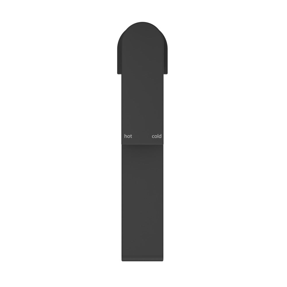Beki Tall Basin Mixer in Black - finish and profile close-up