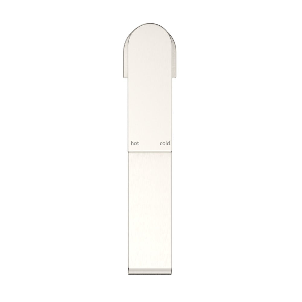 Beki Tall Basin Mixer in Brushed Nickel - angled product view