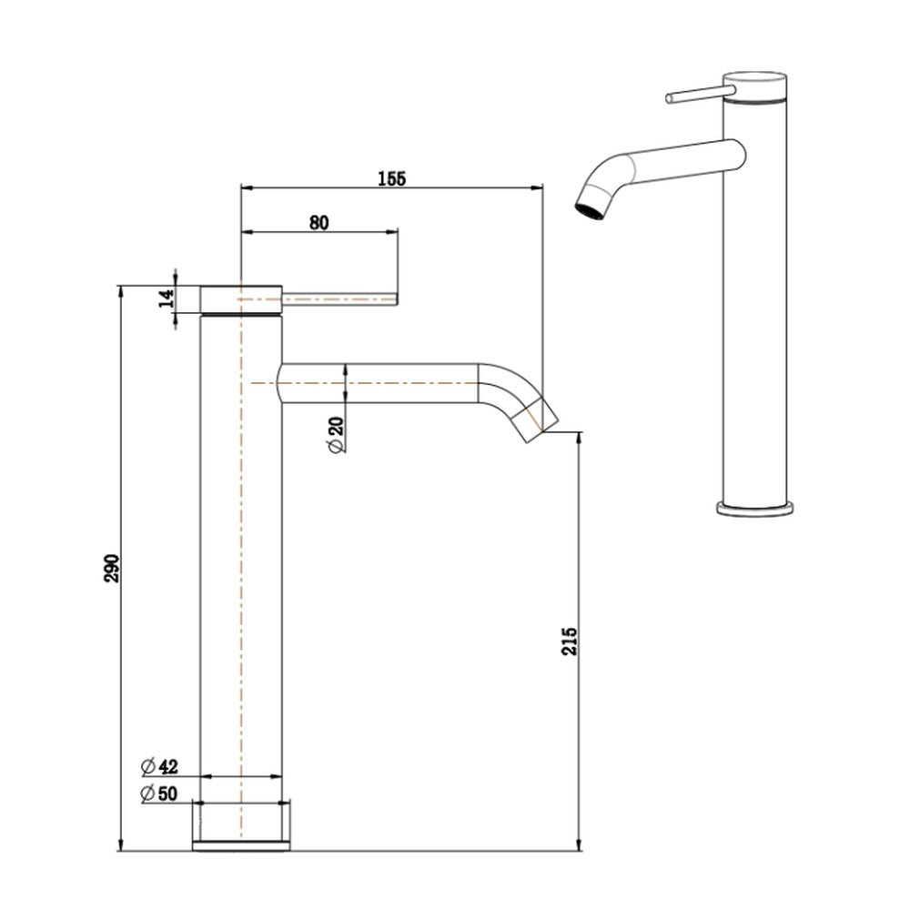 Mica Tall Basin Mixer - Chrome