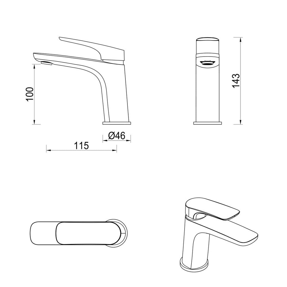 Kaza Basin Mixer - Chrome