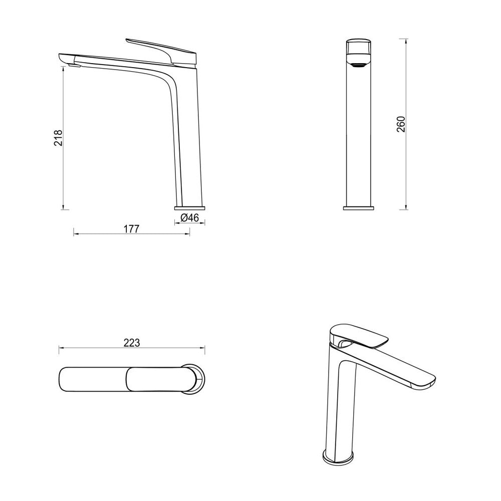 Kaza Tall Basin Mixer - Chrome
