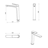 Kaza Tall Basin Mixer - Chrome