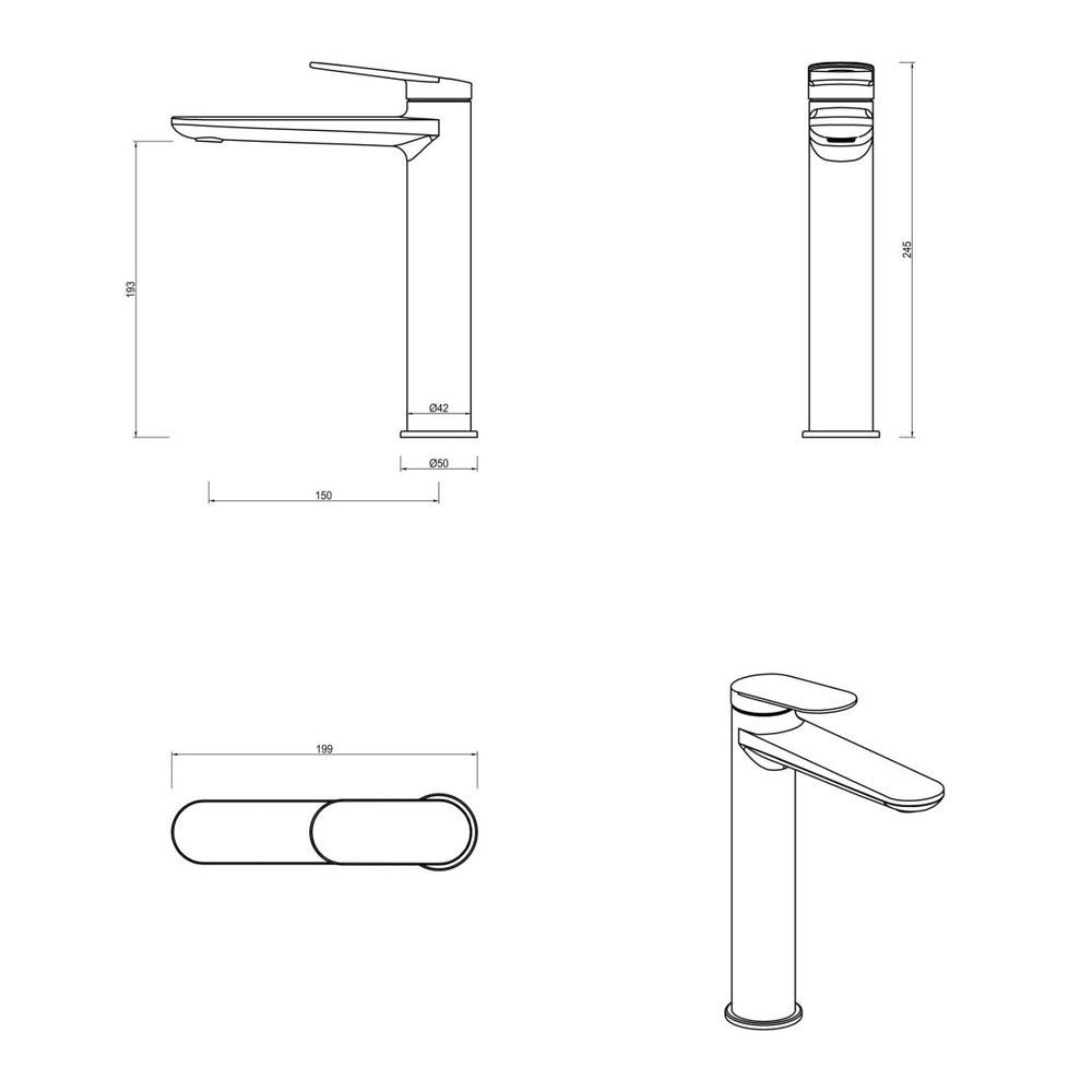 Lantra Tall Basin Mixer - Chrome