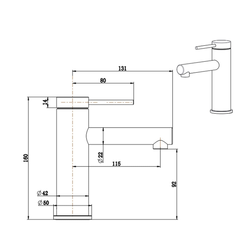 Mica Basin Mixer Straight - Chrome