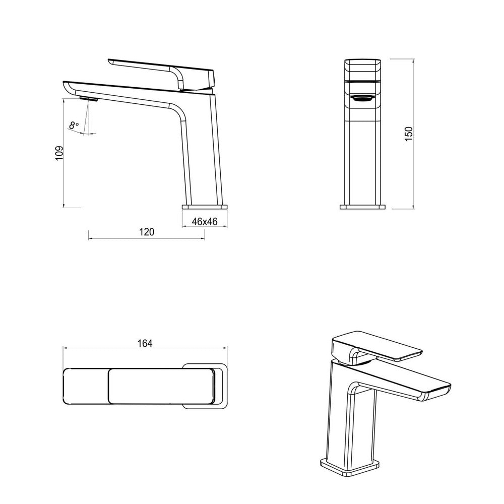 Tiago Basin Mixer - Chrome