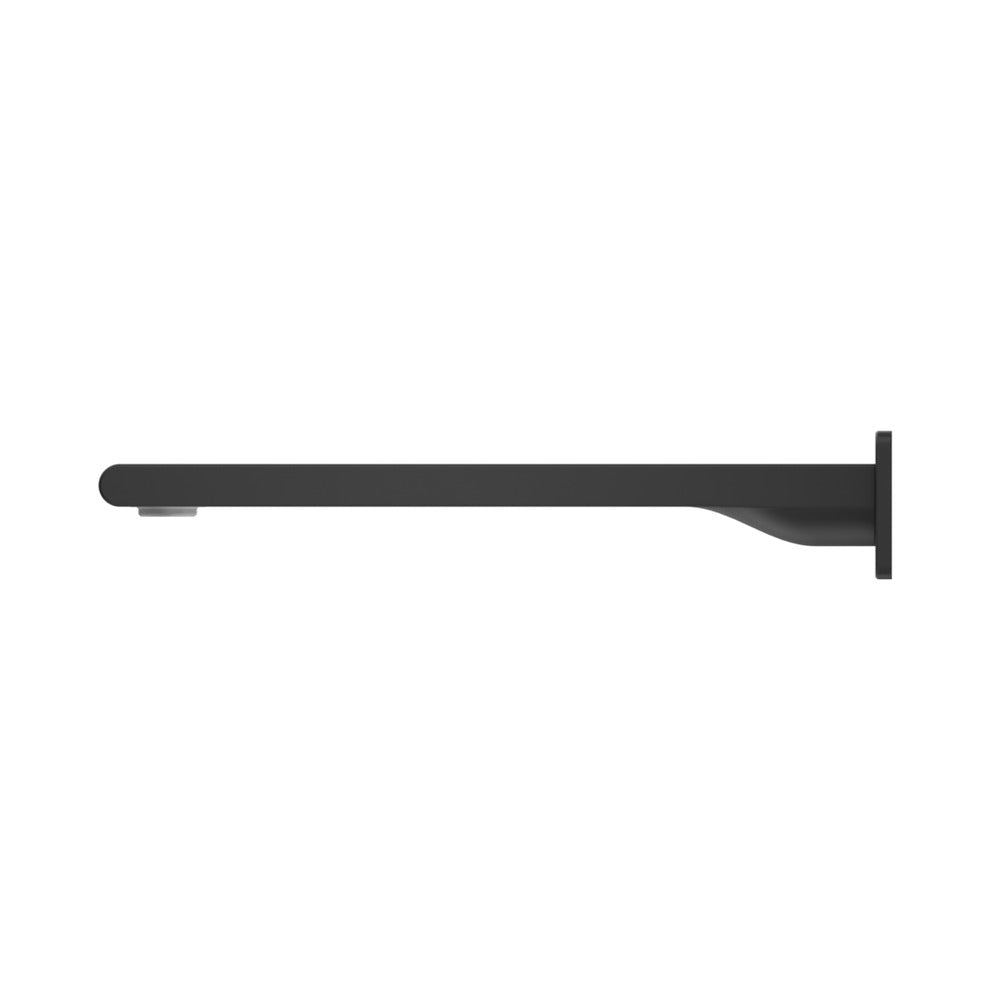 Beki Bath Spout in Black - rear mounting detail, bathroom fixture