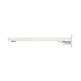 Beki Bath Spout in Brushed Nickel - front view, bathroom fixture