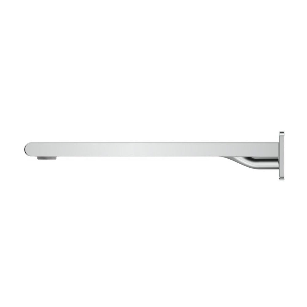Beki Bath Spout in Chrome - angled product view, bathroom fixture