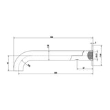 Mica Swivel Bath Spout - Curved - Chrome