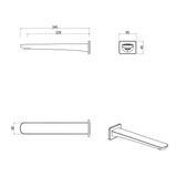 Kaza Bath Spout - Chrome