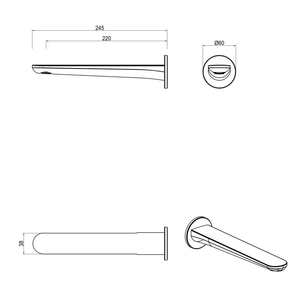 Lantra Bath Spout - Chrome