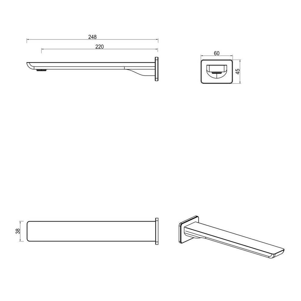 Tiago Bath Spout - Chrome