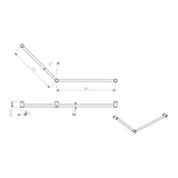 Mica Care Grab Rail - 45 Degree - 750x900mm - Chrome