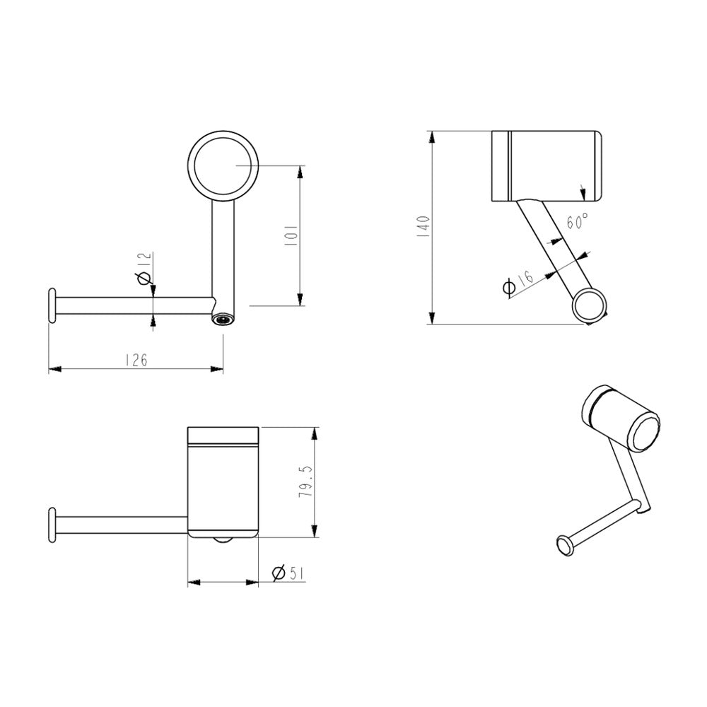 Mica Care Heavy Duty Toilet Paper Holder - Chrome