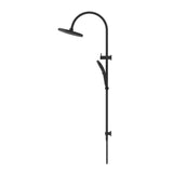 Mica Gooseneck Dual Shower Rail - Black