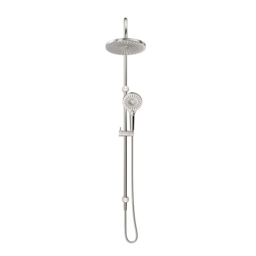Mica Gooseneck Dual Shower Rail - Brushed Nickel