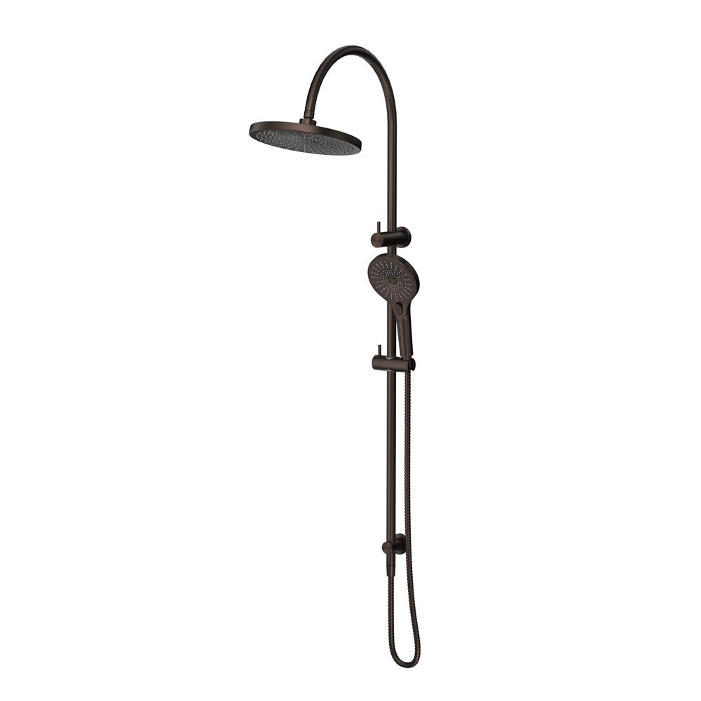 Mica Fluted Gooseneck Dual Shower Rail