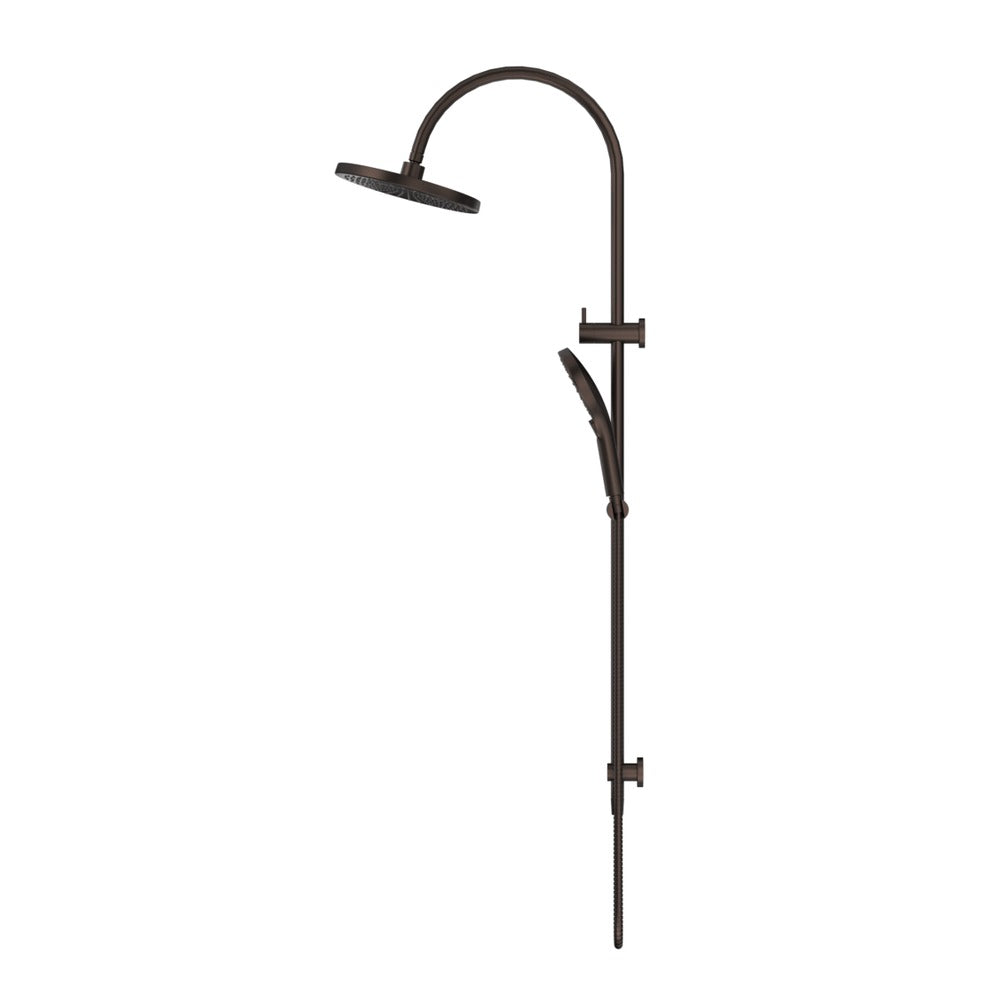 Mica Gooseneck Dual Shower Rail - Dusk Bronze