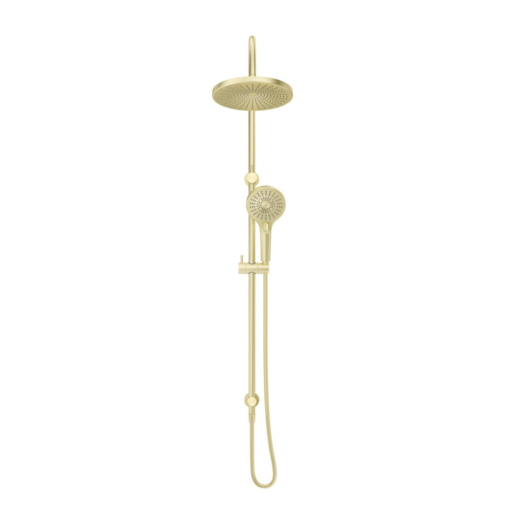 Mica Gooseneck Dual Shower Rail - French Gold