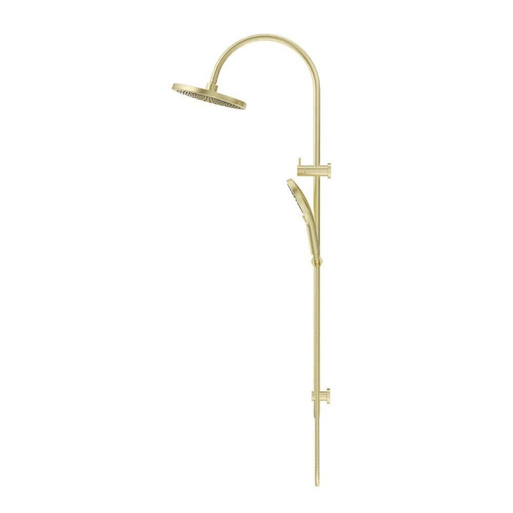 Mica Gooseneck Dual Shower Rail - French Gold