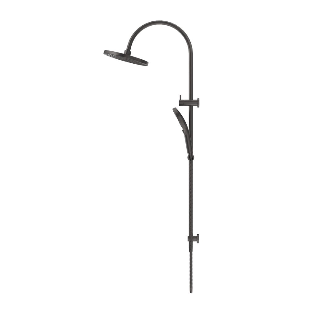 Mica Gooseneck Dual Shower Rail - Gunmetal
