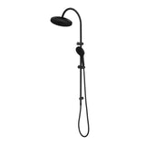 Mica Fluted Gooseneck Dual Shower Rail in Dusk Bronze - front view