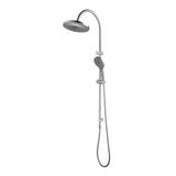Mica Fluted Gooseneck Dual Shower Rail in Brushed Nickel - rear mounting detail