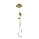 Mica Fluted Gooseneck Dual Shower Rail - French Gold