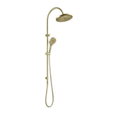 Mica Fluted Gooseneck Dual Shower Rail - French Gold