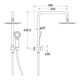Mica Half-Rail Shower - Chrome