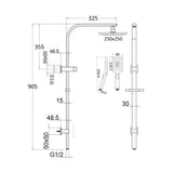 Cresta Dual Shower Rail - angled product view, bathroom fixture