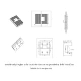 Shower Screen Hinge - Fluted - Glass To Glass - Black