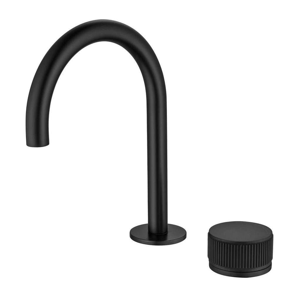 Mica Fluted Gooseneck Hob Basin Mixer Set