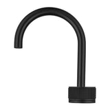 Mica Fluted Gooseneck Hob Basin Mixer Set - Black