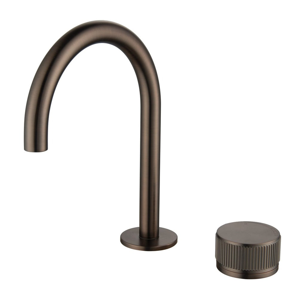 Mica Fluted Gooseneck Hob Basin Mixer Set