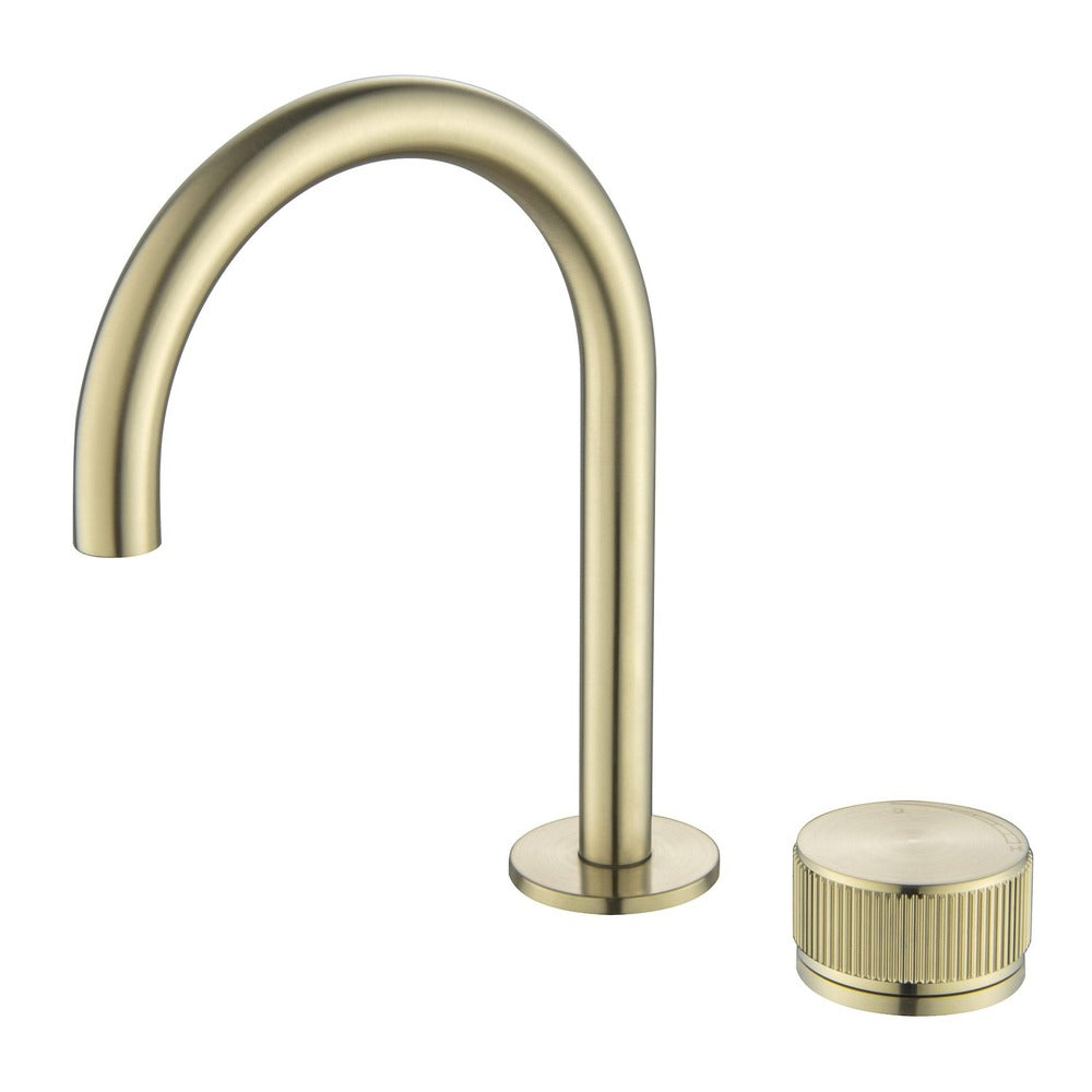 Mica Fluted Gooseneck Hob Basin Mixer Set