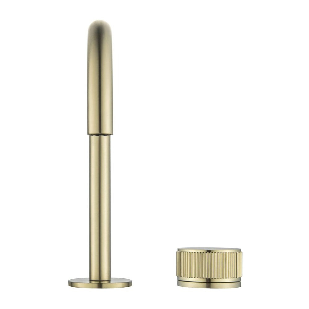 Mica Fluted Gooseneck Hob Basin Mixer Set - French Gold