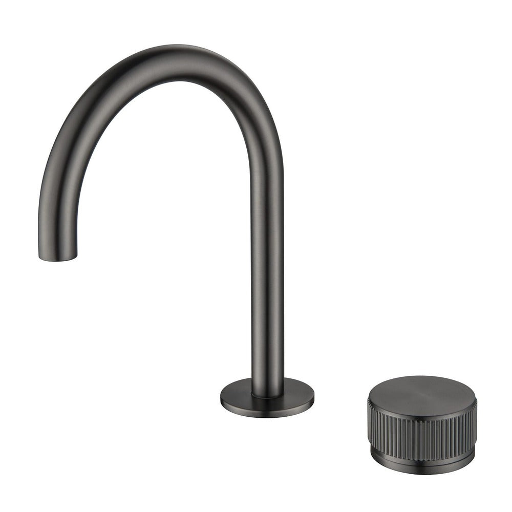 Mica Fluted Gooseneck Hob Basin Mixer Set