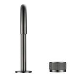 Mica Fluted Gooseneck Hob Basin Mixer Set - Gunmetal