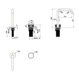 Mica Fluted Soft-Square Hob Basin Mixer Set - Black