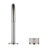 Mica Fluted Soft-Square Hob Basin Mixer Set - Brushed Nickel