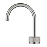 Mica Fluted Soft-Square Hob Basin Mixer Set - Brushed Nickel