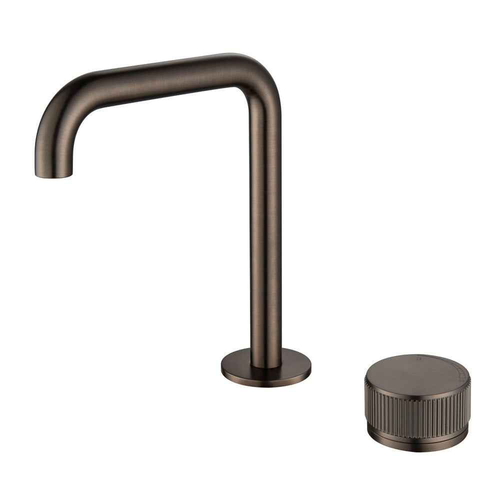 Mica Fluted Soft-Square Hob Basin Mixer Set