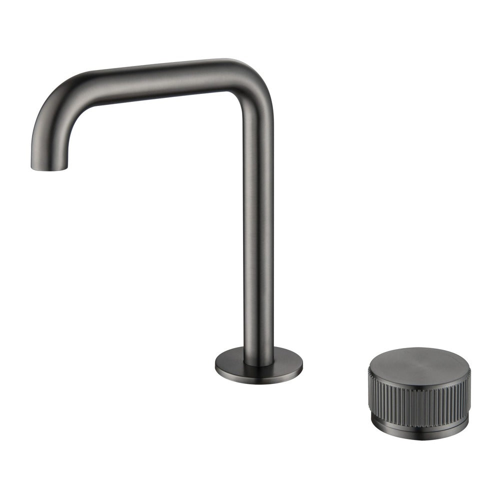 Mica Fluted Soft-Square Hob Basin Mixer Set