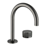 Mica Fluted Soft-Square Hob Basin Mixer Set - Gunmetal