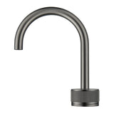 Mica Fluted Soft-Square Hob Basin Mixer Set - Gunmetal