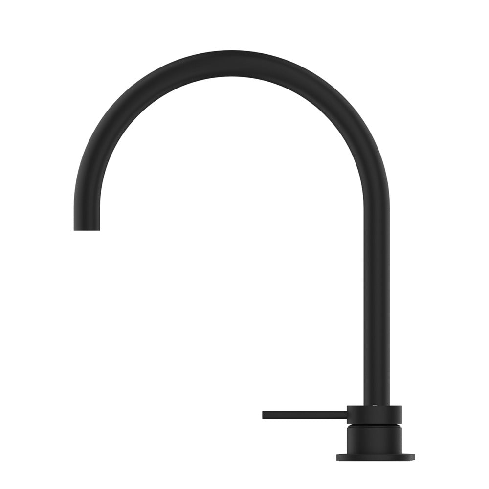 Mica Gooseneck Hob Sink/Basin Mixer Set - Black