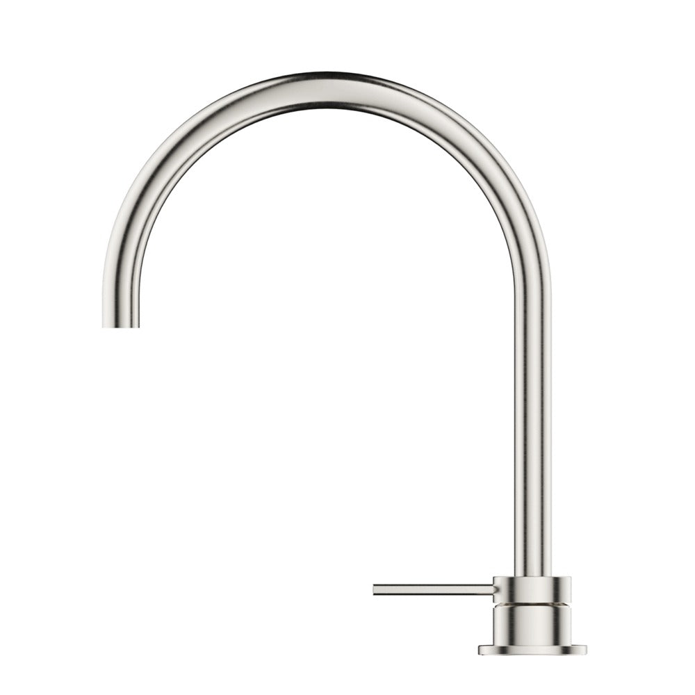 Mica Gooseneck Hob Sink/Basin Mixer Set - Brushed Nickel