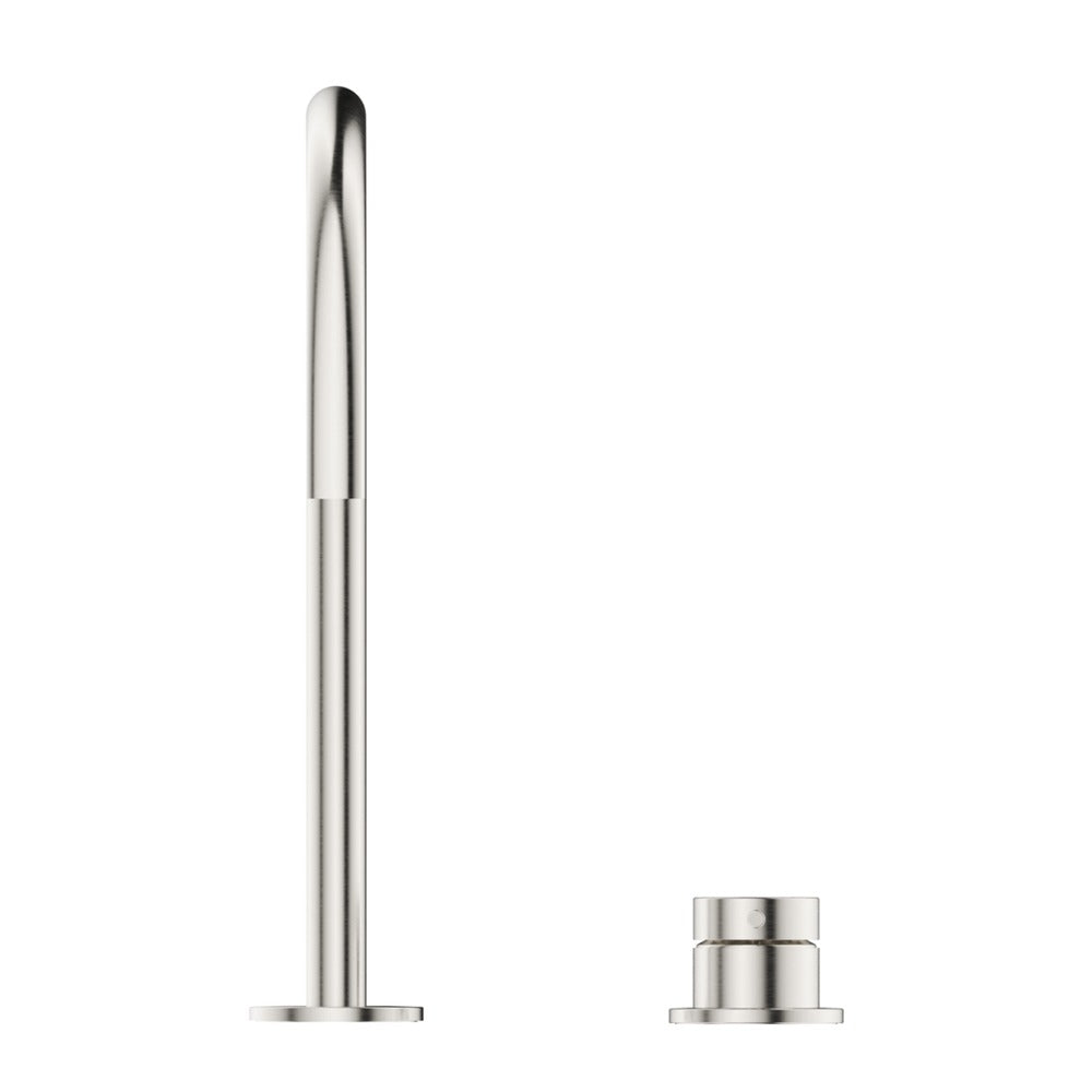 Mica Gooseneck Hob Sink/Basin Mixer Set - Brushed Nickel