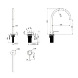 Mica Gooseneck Hob Sink/Basin Mixer Set - Chrome